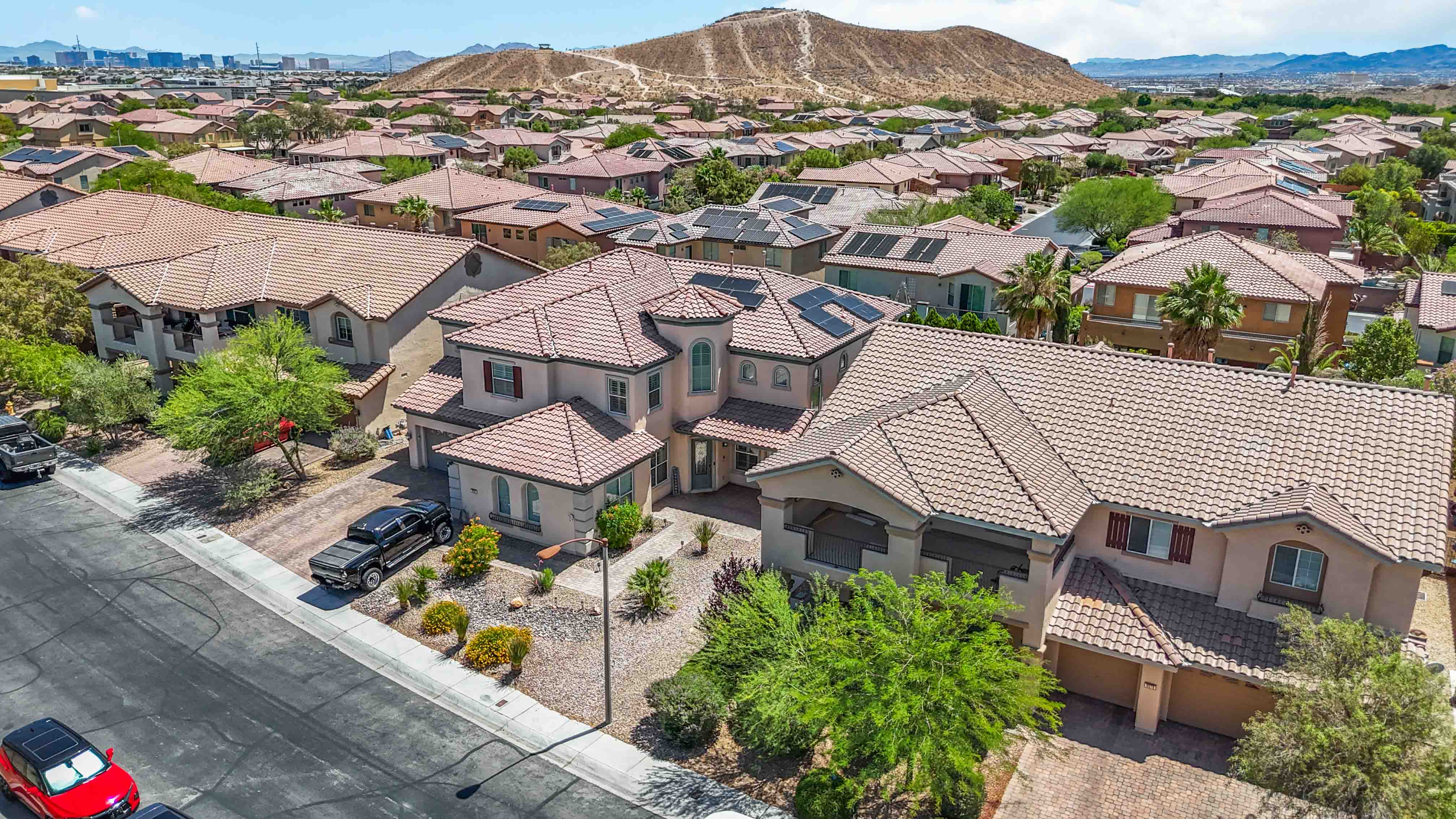 Additional aerial view of 9564 Trattoria Street and the surrounding Mountain's Edge community